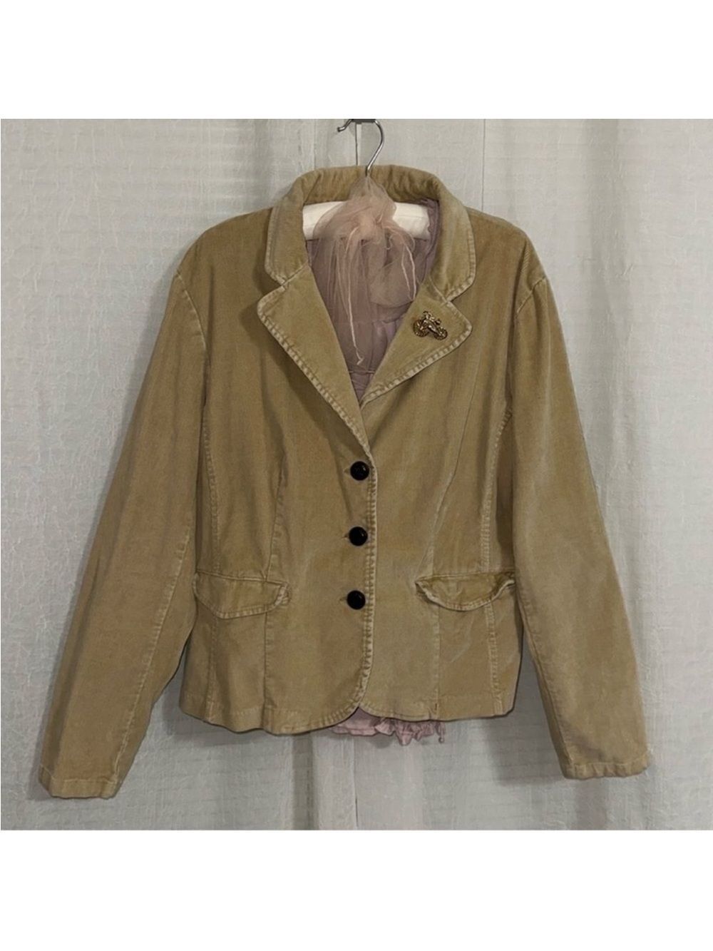 St. John’s Bay XL Vintage Tan Micro Corduroy Stretch Jacket Blazer